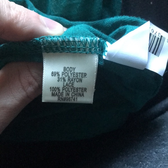 Neon Soul women’s thin button up lace back Teal green shirt Size Large.Brand New - Picture 7 of 8